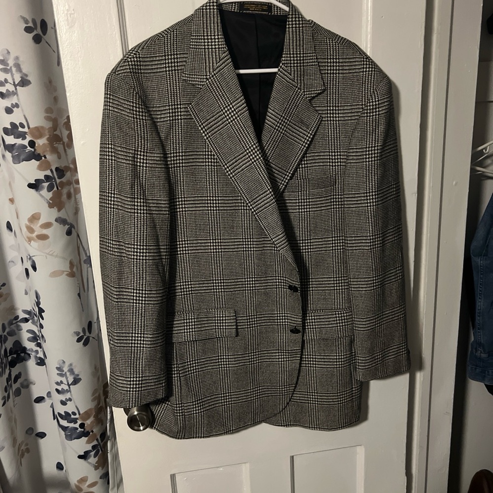 Evan-Picone Wool Glen Plaid Blazer 44R | Made in USA